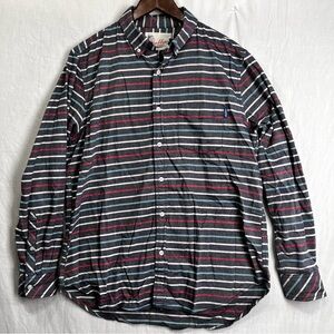 Chubbies Men Shirt L Striped Long Sleeve Button Down Lightweight Cotton Flannel